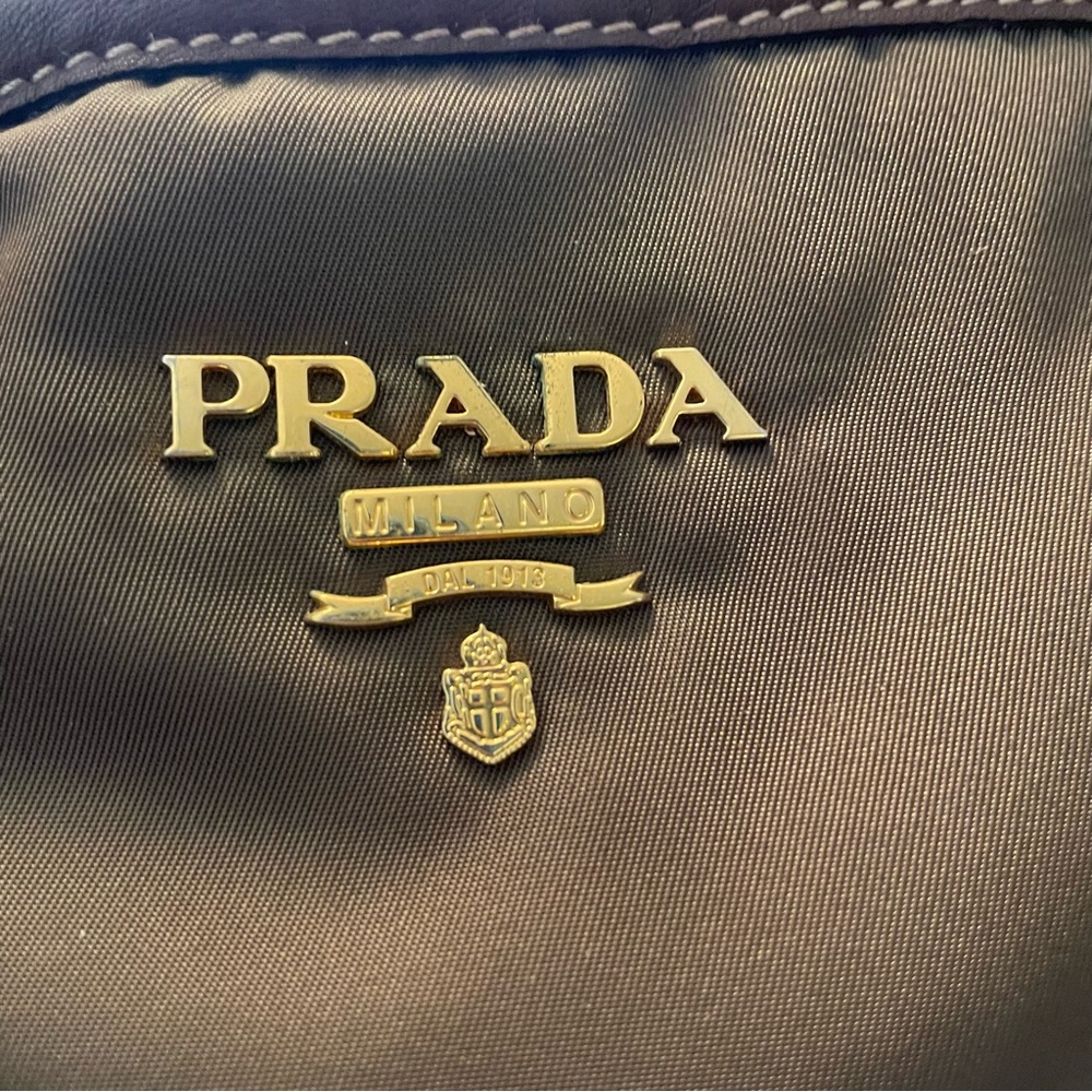 Prada‎ Tessuto Nylon Calf Leather Trim Convertible Tote Chocolate Brown - Picture 8 of 13